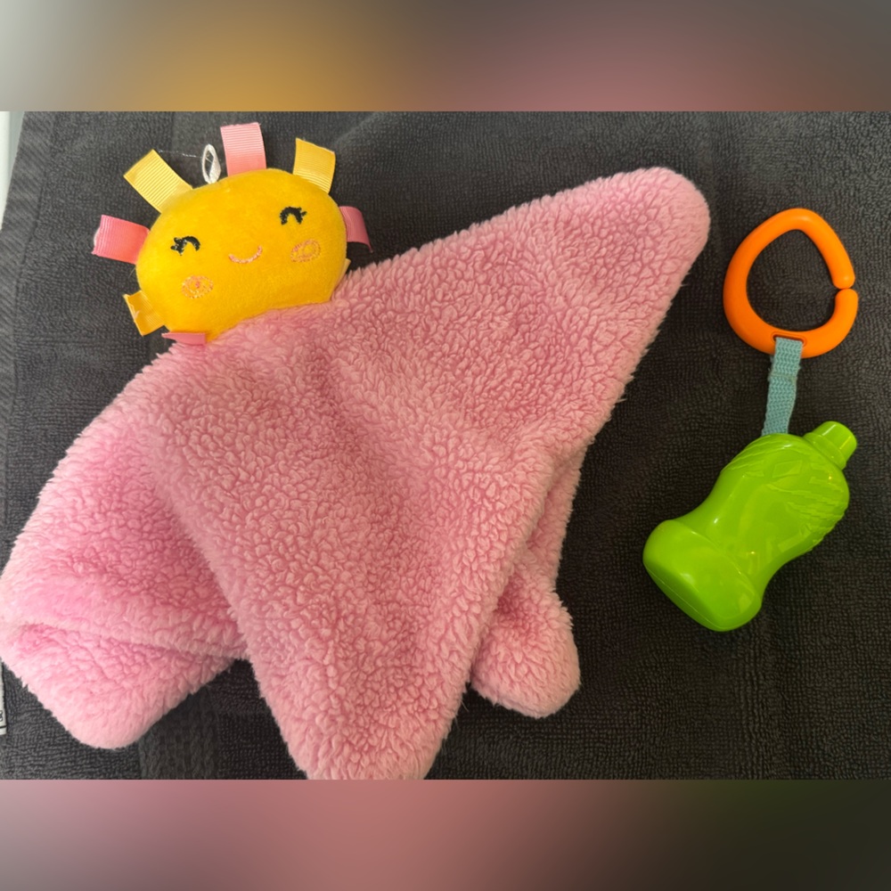 You are my Sunshine Lovey☀️ & Green rattle toy